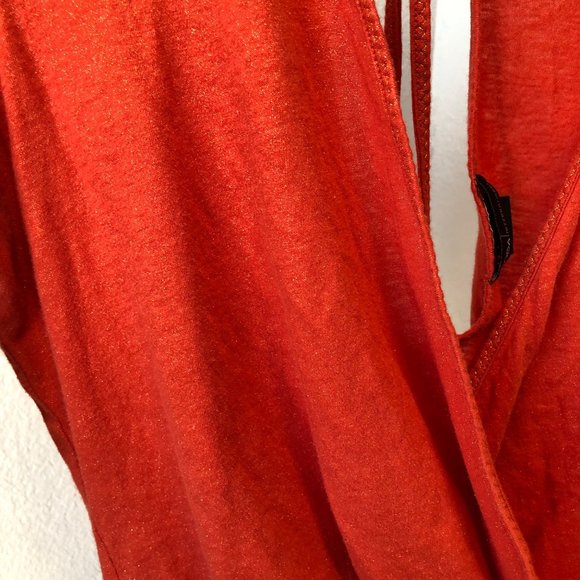 Moda International faux wrap top - orange, sparkly - Picture 5 of 6